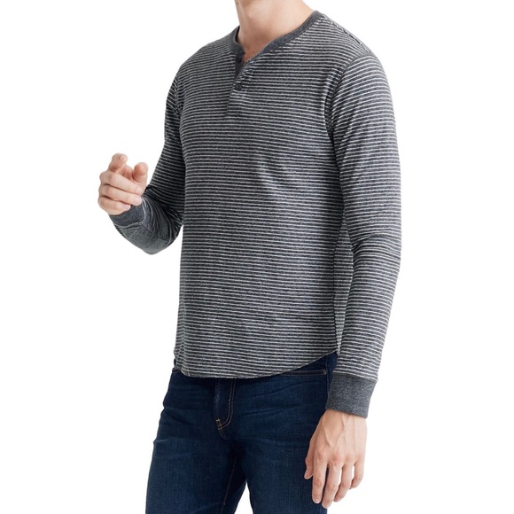 Madewell Doubledown Striped Henley Size XXL NWT - Picture 1 of 13